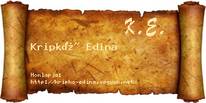 Kripkó Edina névjegykártya